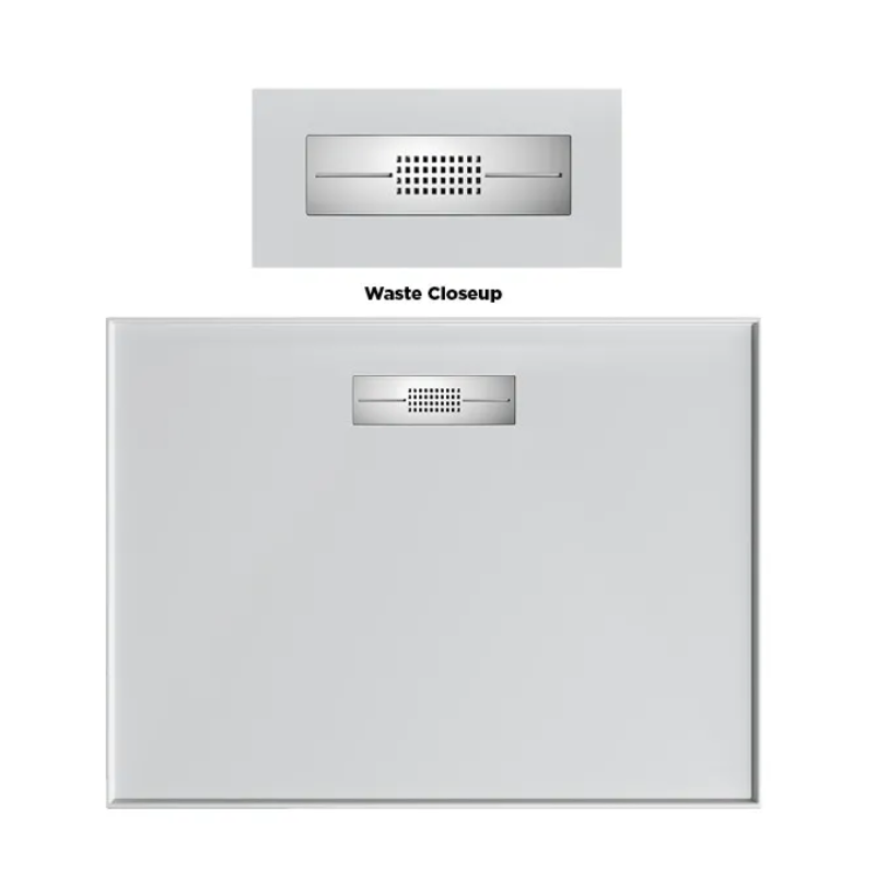 1200 x 900 POLYMARBLE Rear Outlet Shower Base