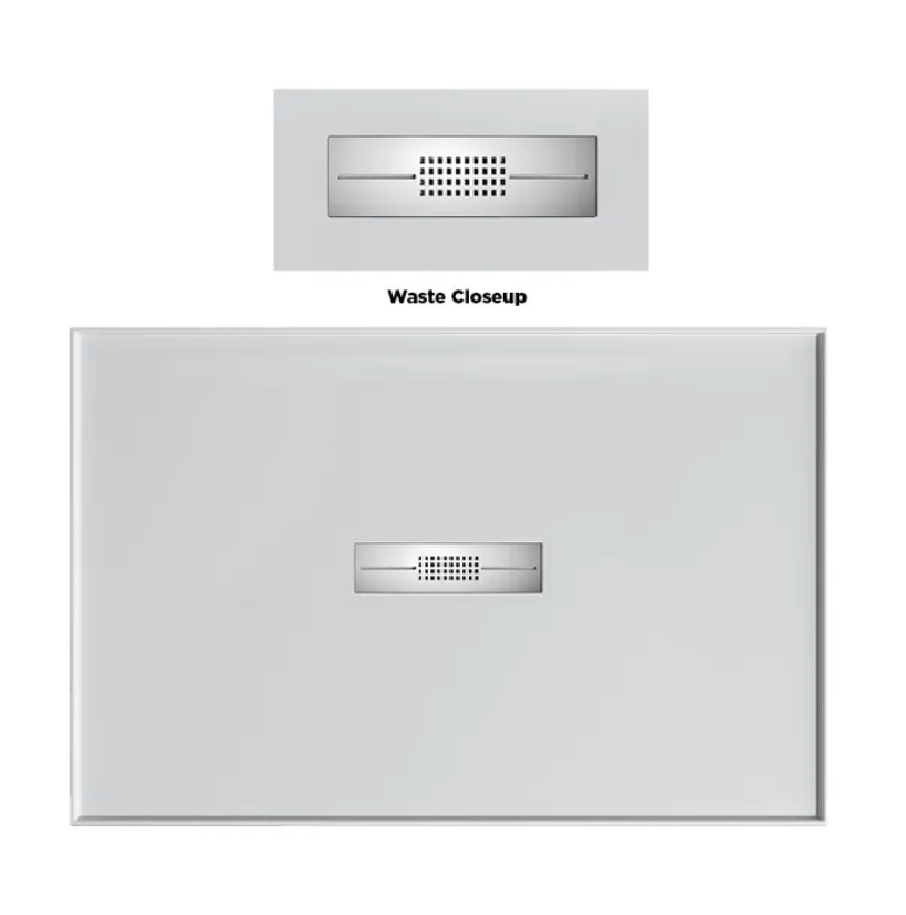 1200 x 900 POLYMARBLE Centre Outlet Shower BaseOutlet Shower Base