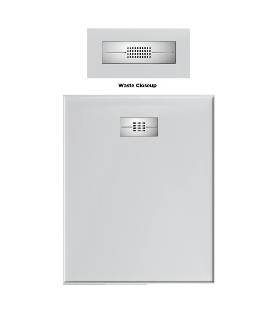 900 x 1200 POLYMARBLE Rear Outlet Shower Base