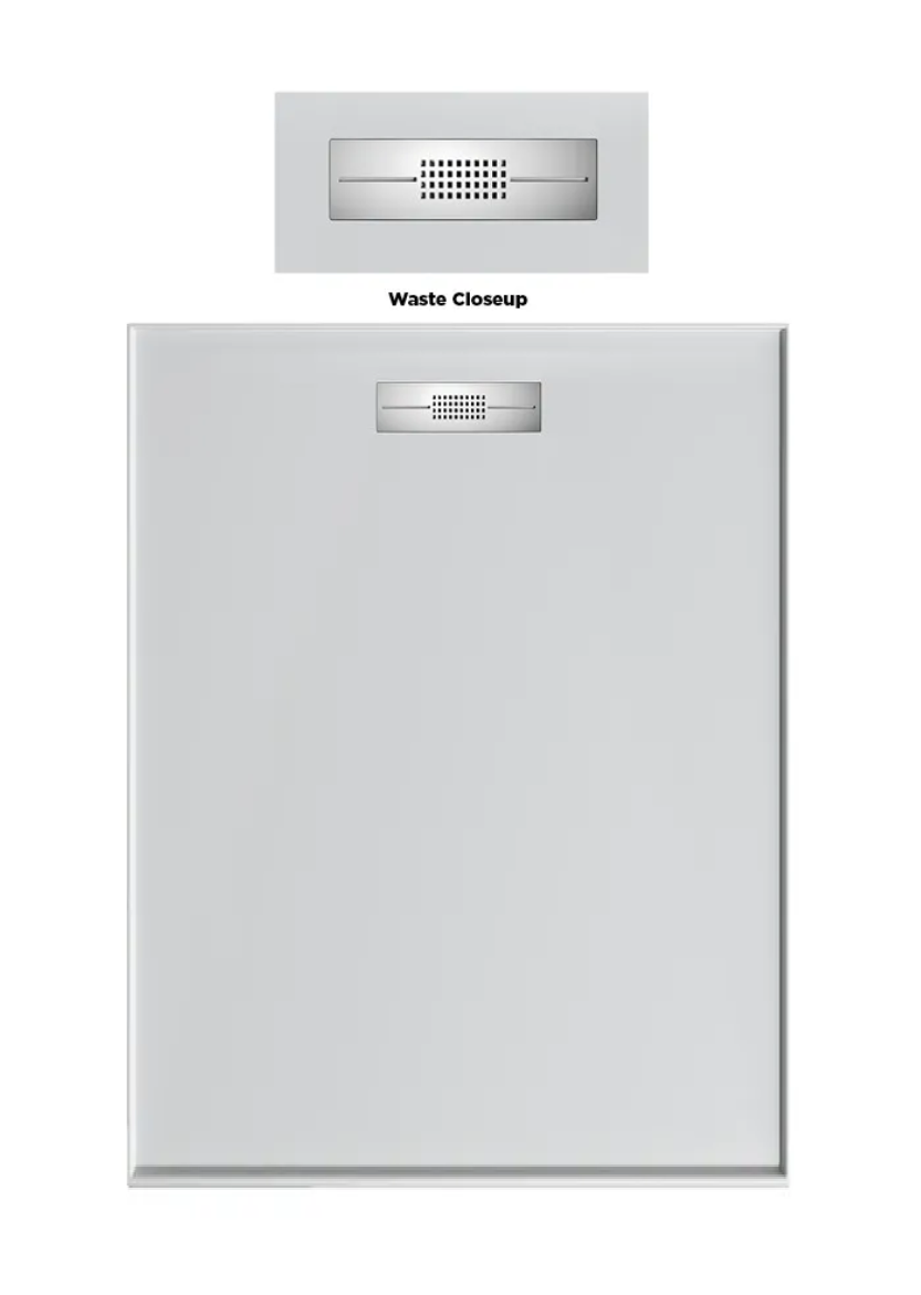 900 x 1500 POLYMARBLE Rear Outlet Shower Base