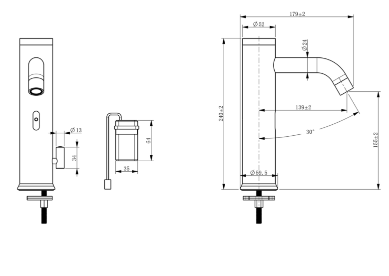 SENSE Auto flow Basin Mixer with sensor Polished Chrome