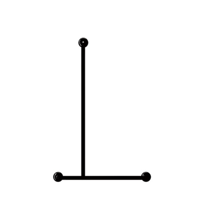 Matte Black TPG19L Shower Rail
