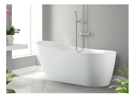 NOVAL 1700 FREESTANDING GLOSS WHITE OVAL CURVED