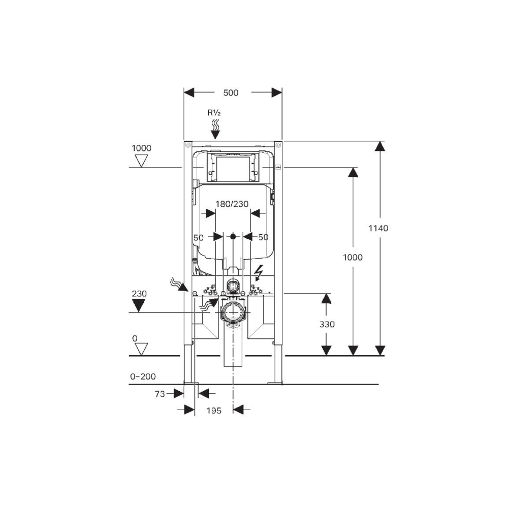 Geberit Sigma8-F Inwall Cistern with Frame