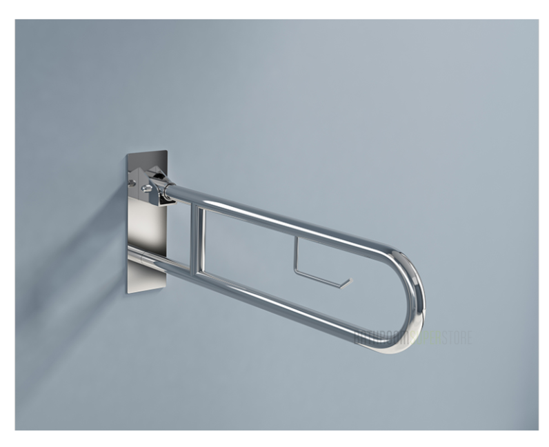 Brushed Stainless MOBI CARE U Shape Folding Grab Rail