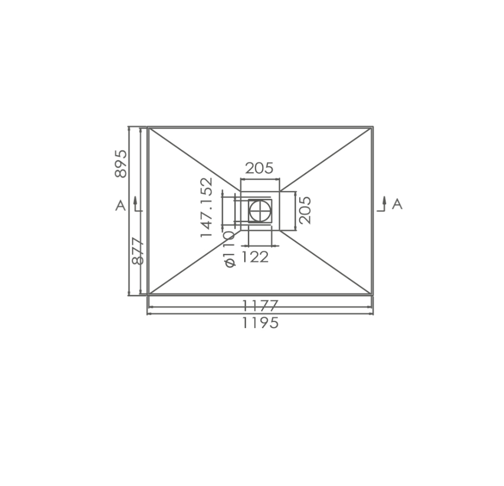 1200x895x60mm SMC Tile Tray without Waste