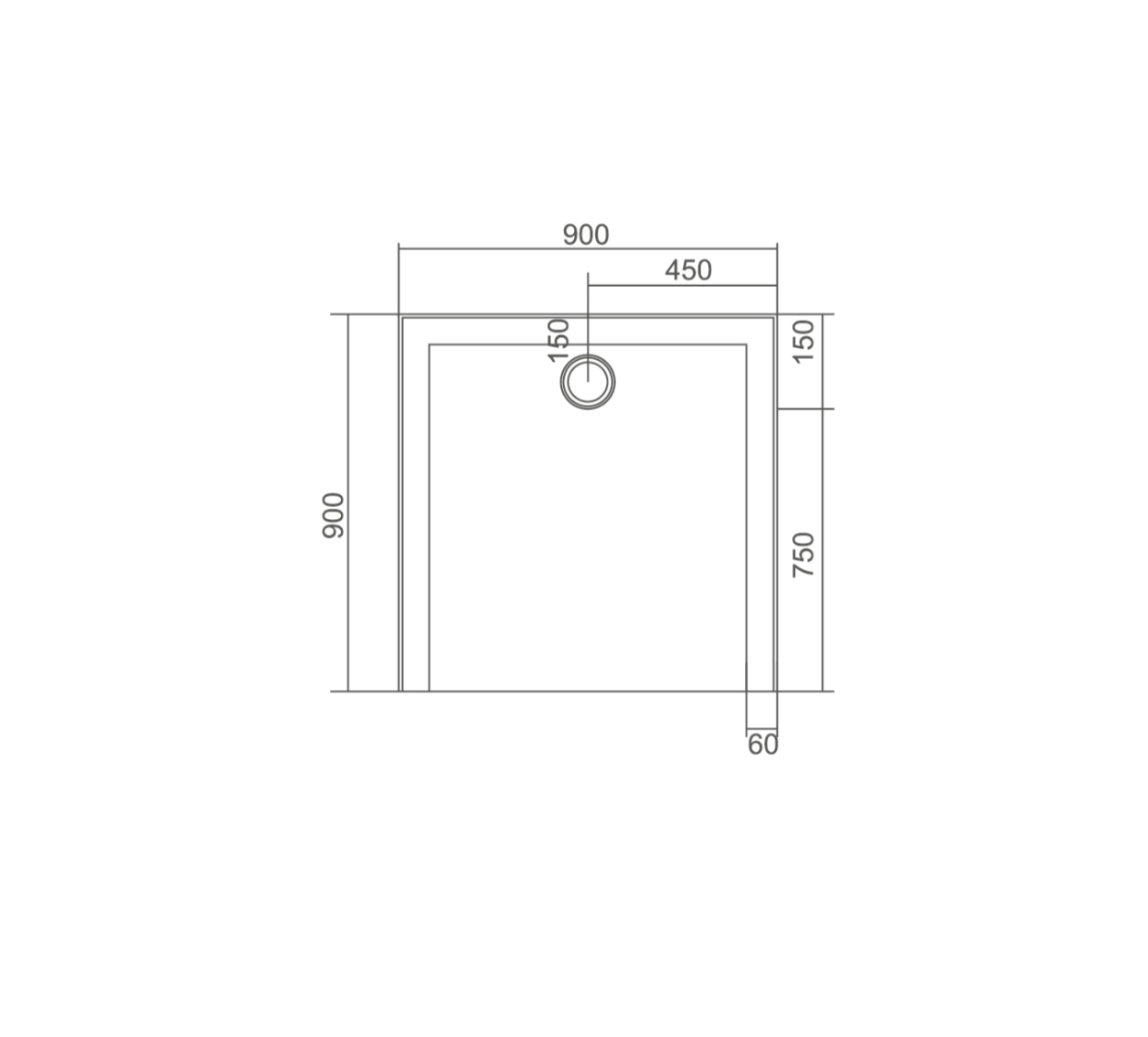 SMC Shower Base 900x900x40mm