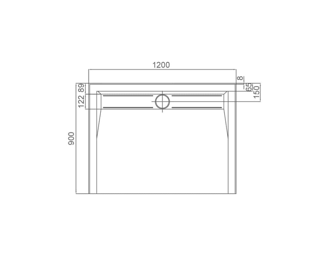 SMC Shower Base with Channel 1200 x 900 x 40mm