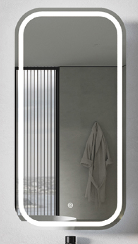 450 x 900mm PIAZA LED Mirror Cabinet in Matte White