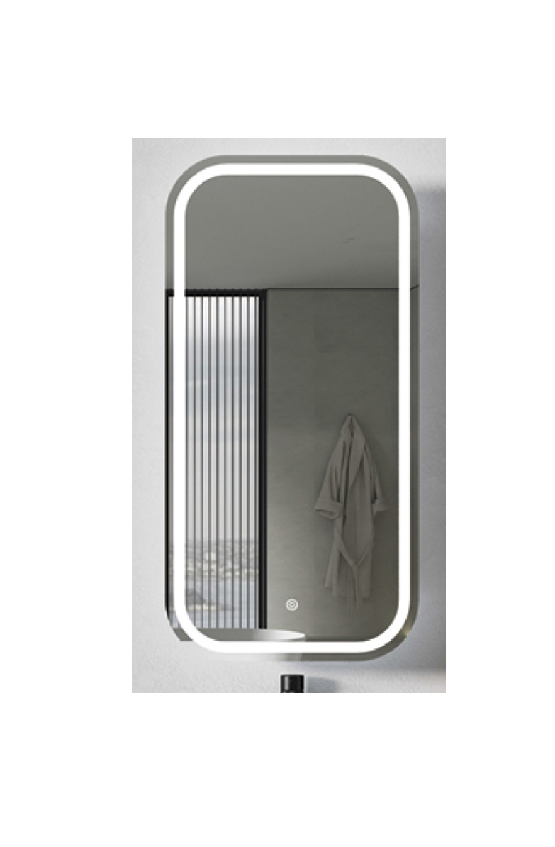 450 x 900mm PIAZA LED Mirror Cabinet in Matte White