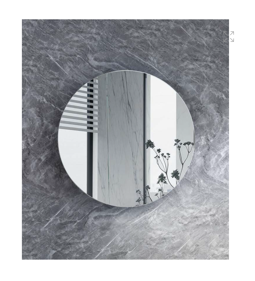 800mm Cadel Collection Shaving Cabinet Round Matte White