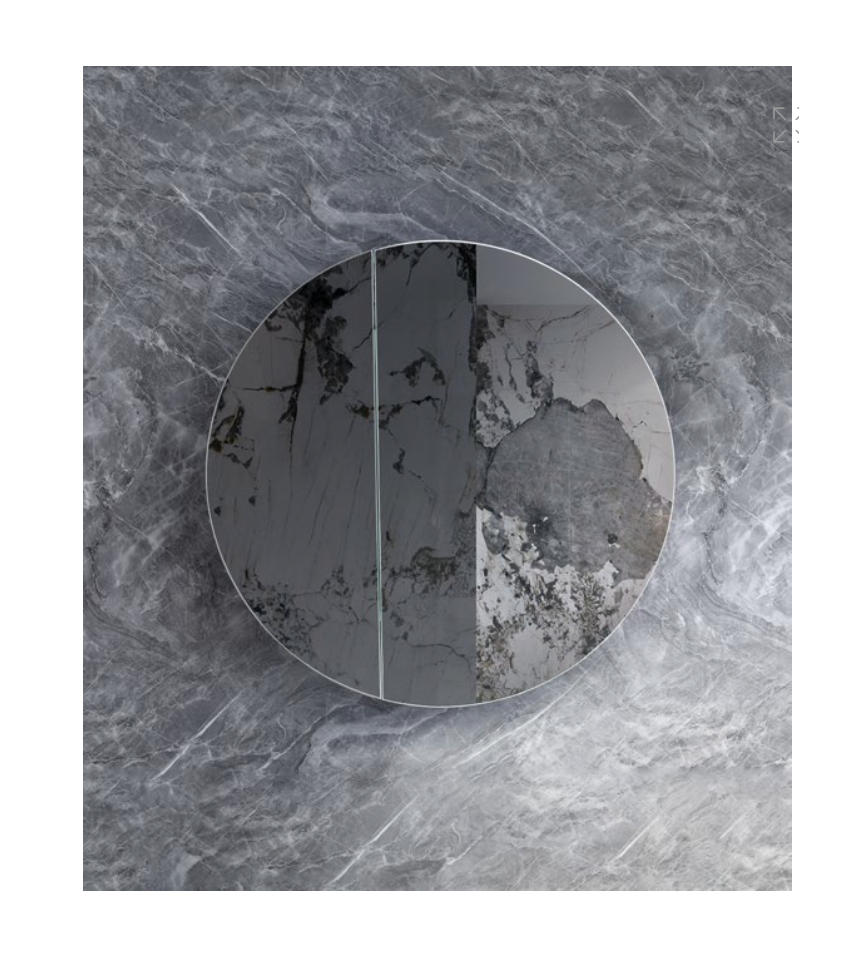 800mm Cadel Collection Shaving Cabinet Round Matte White