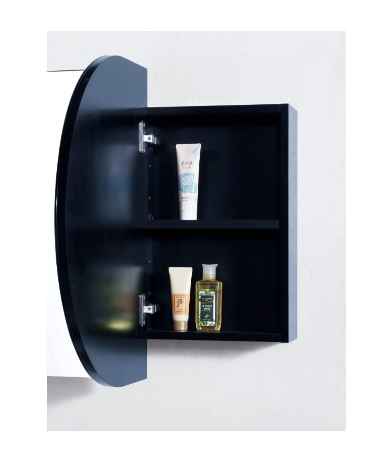 1200mm Matte Black AMBER Oval Shaving Cabinet Mirror