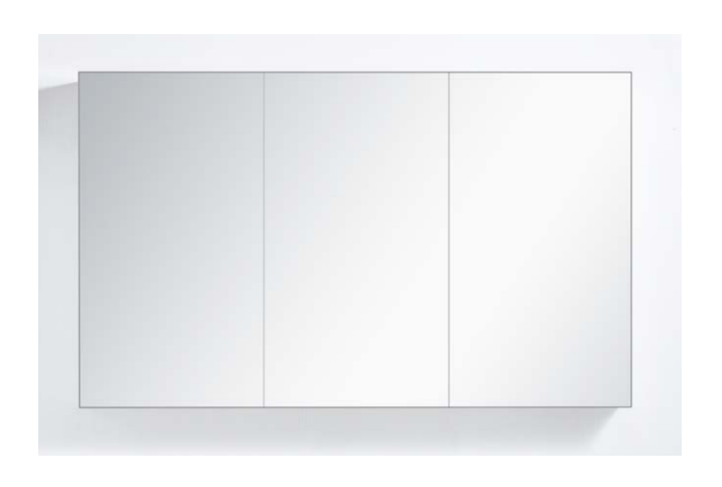 1200mm Matte Black Shaving Mirror Cabinet
