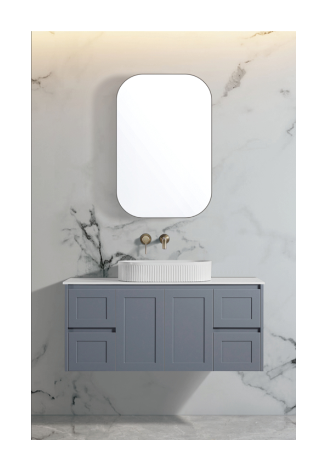 600mm x 900mm ERIC Shaving Mirror Cabinet Matte White