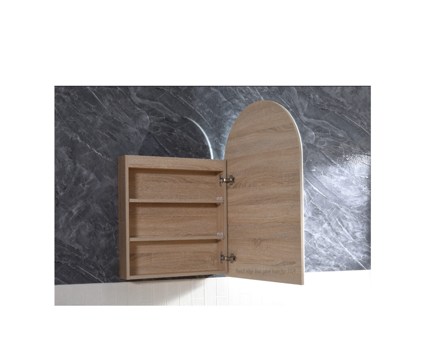 610 x 900mm Arch Shaving Cabinet Mirror Archive Prime Oak