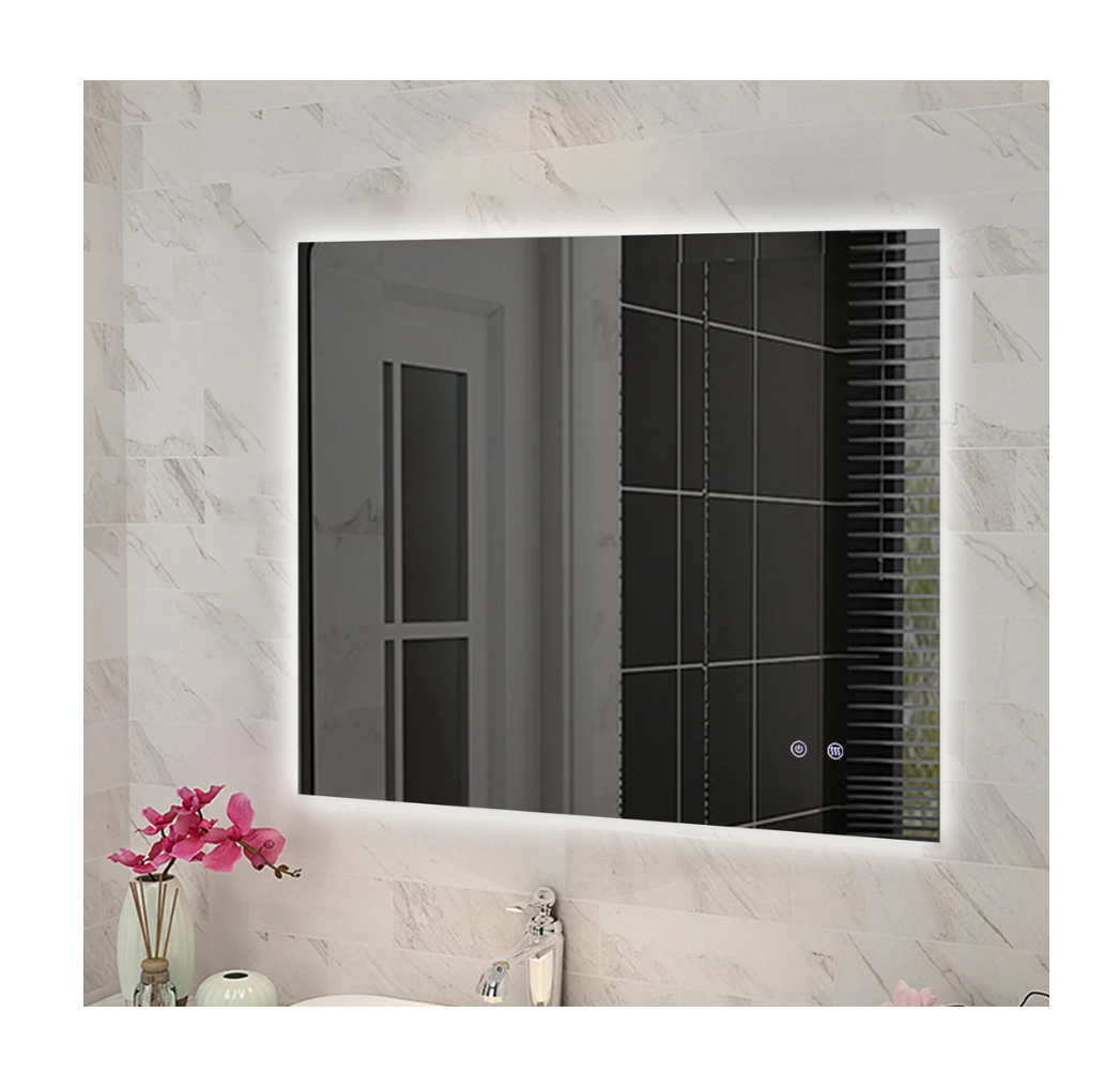 900*750mm Sharp Edge 3 Color Lighting Backlit LED Mirror Touch Sensor