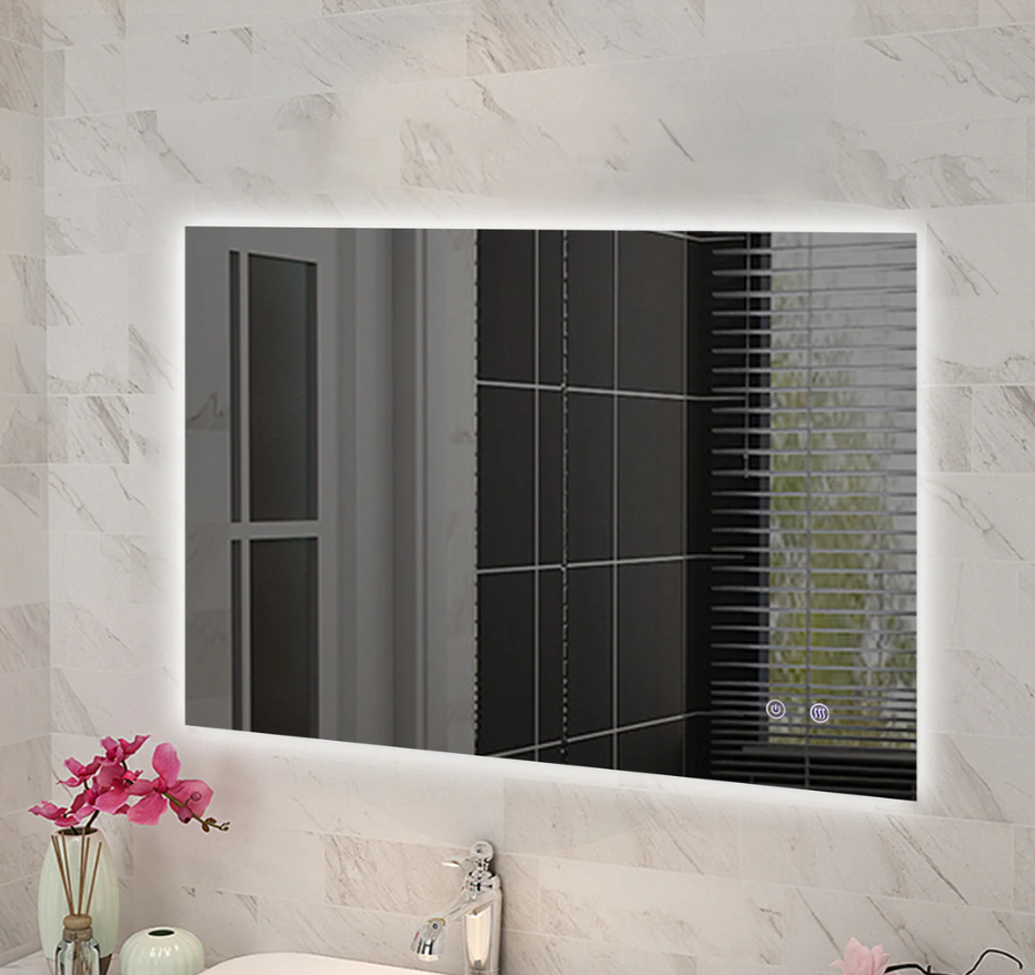 1200*800mm Sharp Edge 3 Color Lighting Backlit LED Mirror Touch Sensor