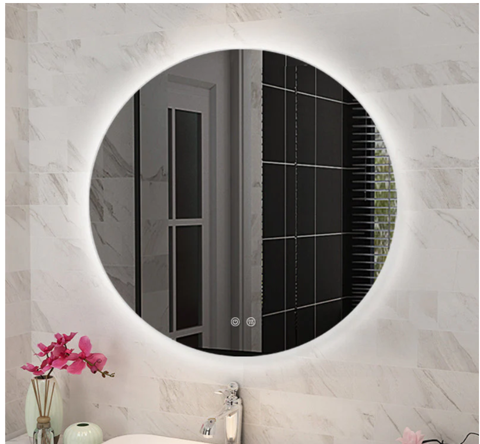 600mm Round 3 Color Lighting Backlit LED Mirror Touch Sensor Switch