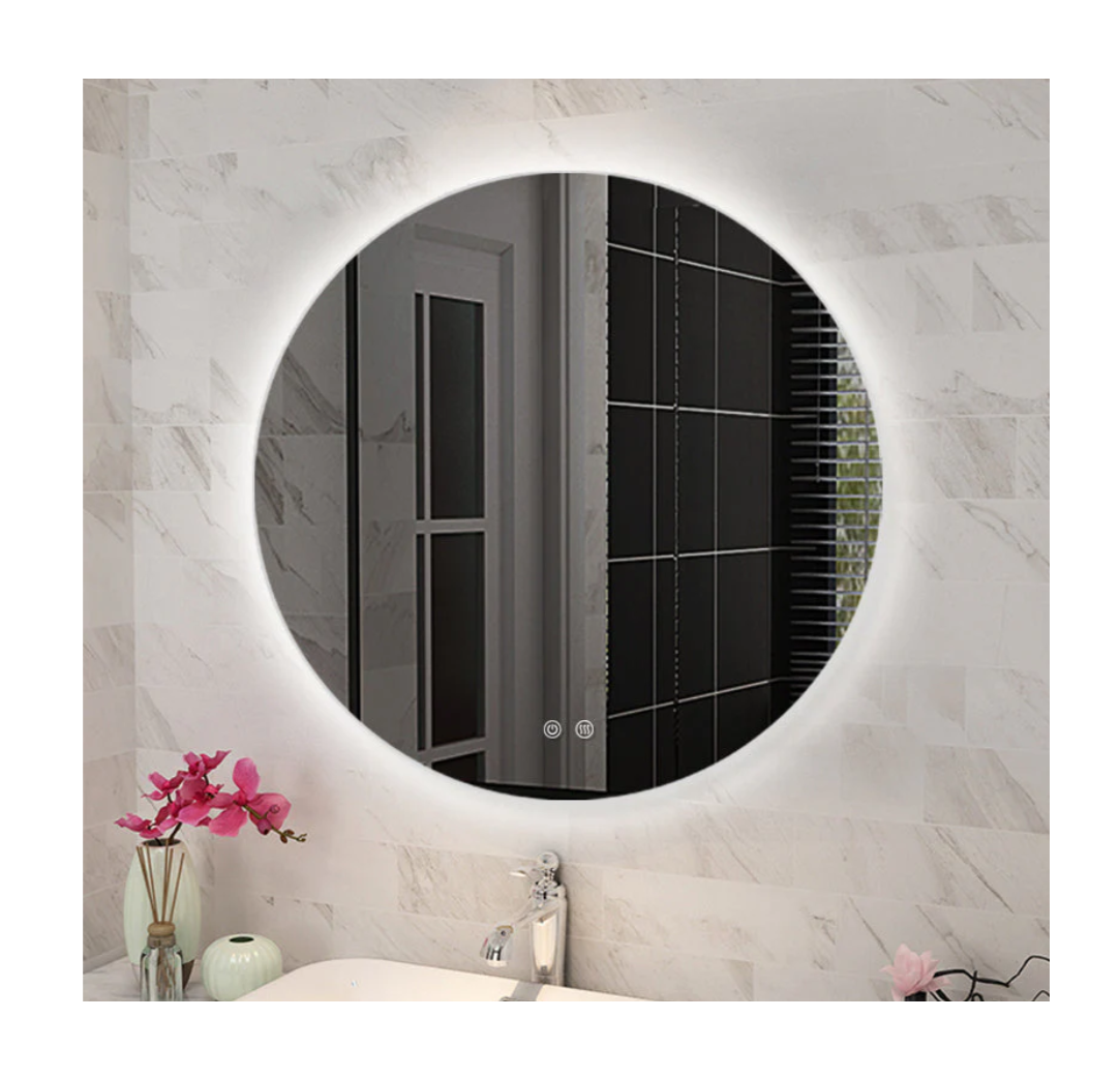 750mm Round 3 Color Lighting Backlit Acrylic LED Mirror Touch Sensor Switch