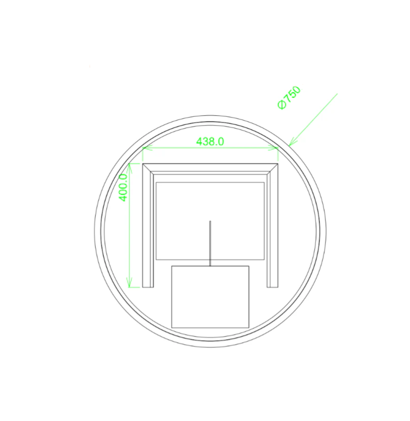 750mm Round 3 Color Lighting Backlit Acrylic LED Mirror Touch Sensor Switch