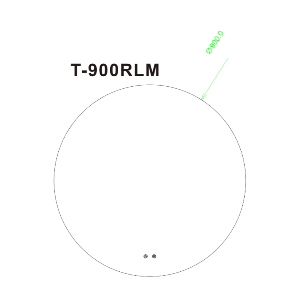 900mm Round 3 Color Lighting Backlit Acrylic LED Mirror Touch Sensor Switch