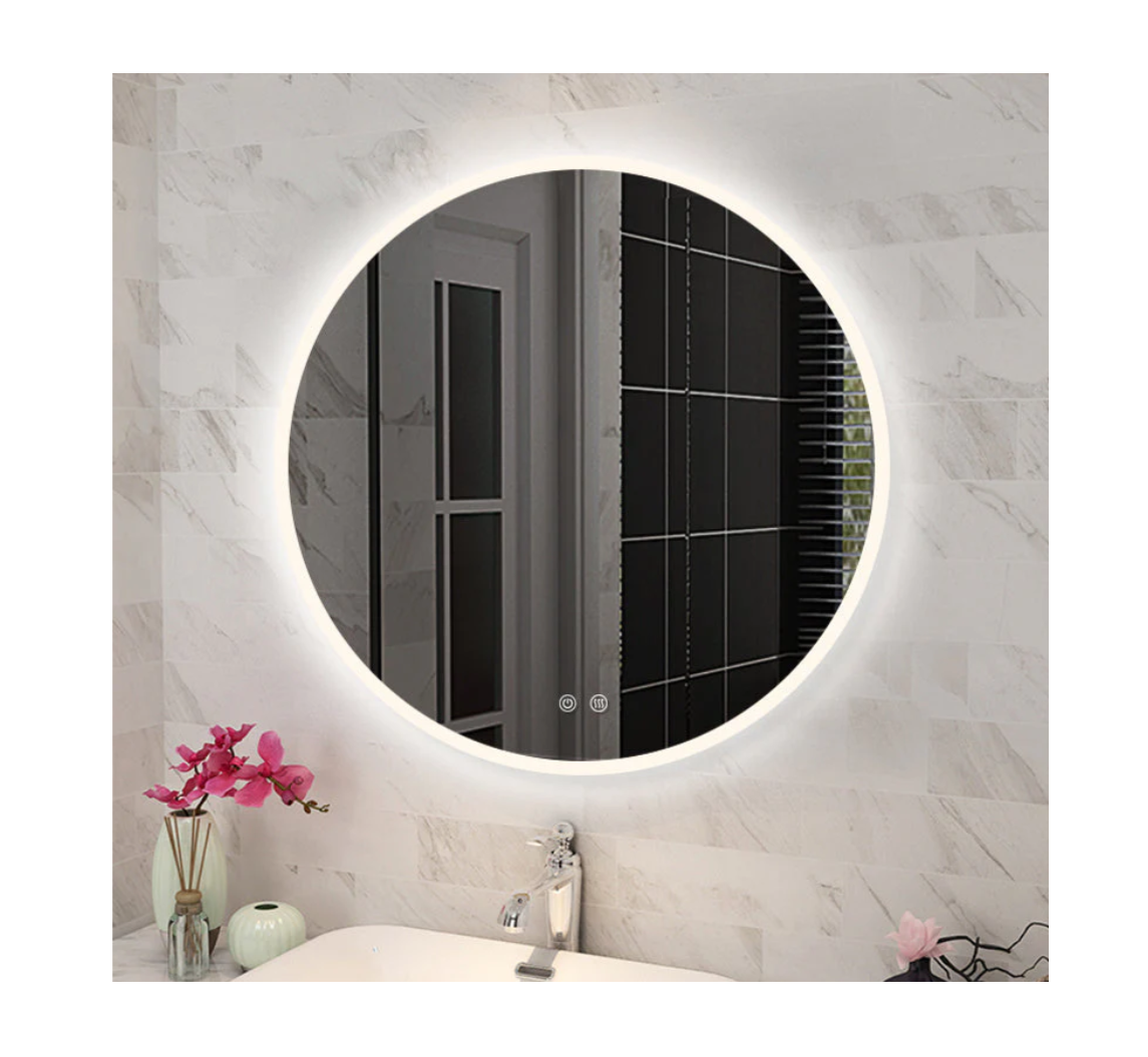 600mm Round 3 Color Lighting LED Mirror Touch Sensor Switch
