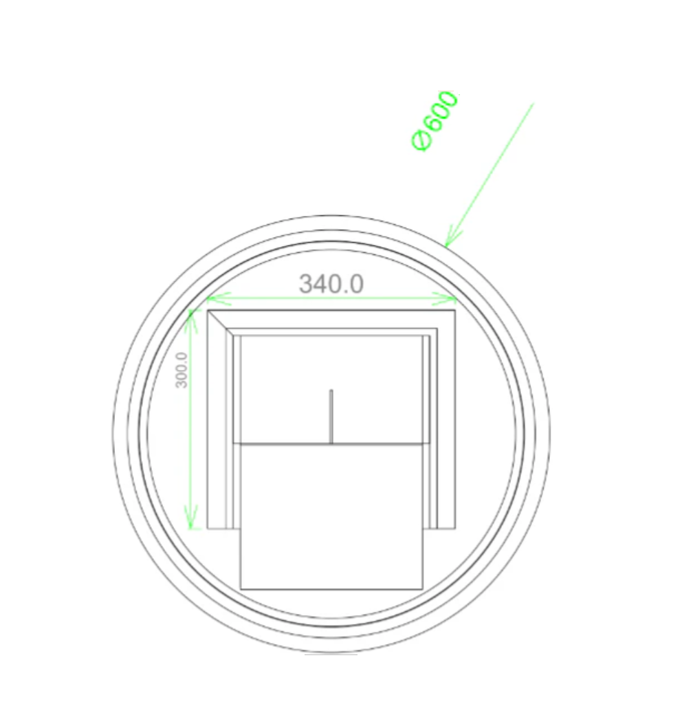 600mm Round 3 Color Lighting LED Mirror Touch Sensor Switch