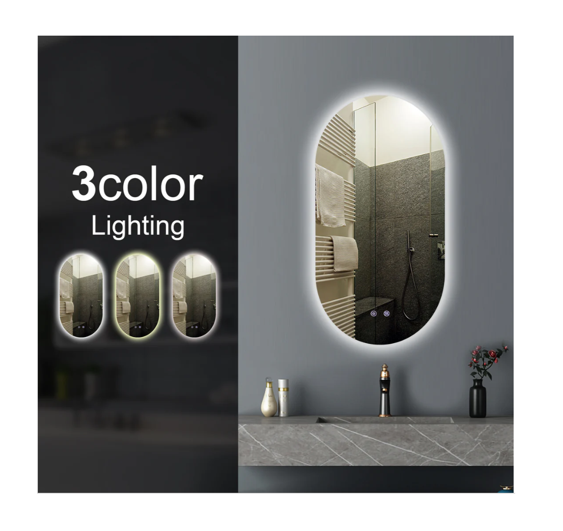 Oval Shape Backlit LED Mirror 600x900mm