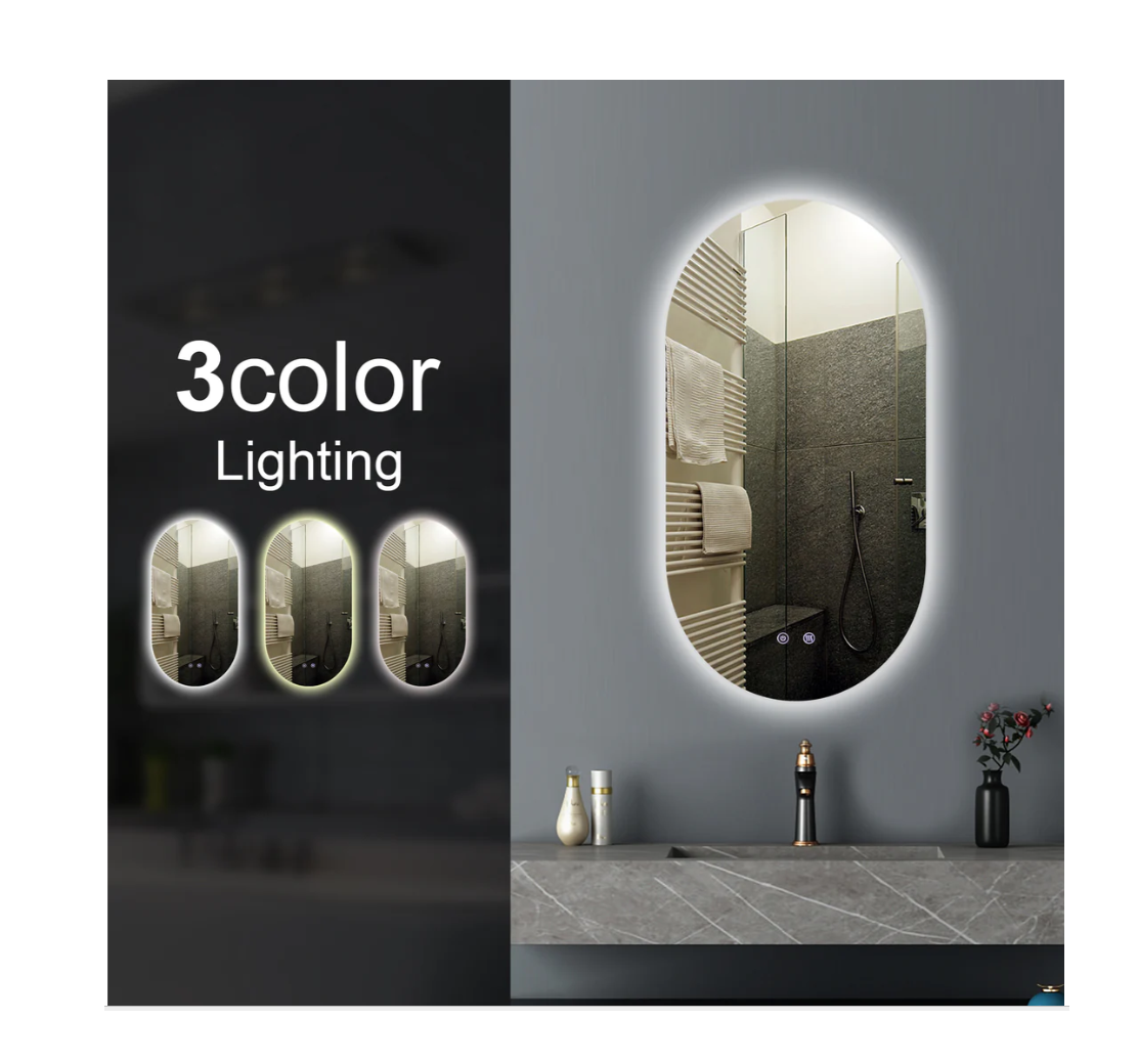 Oval Shape Backlit LED Mirror 450x900mm