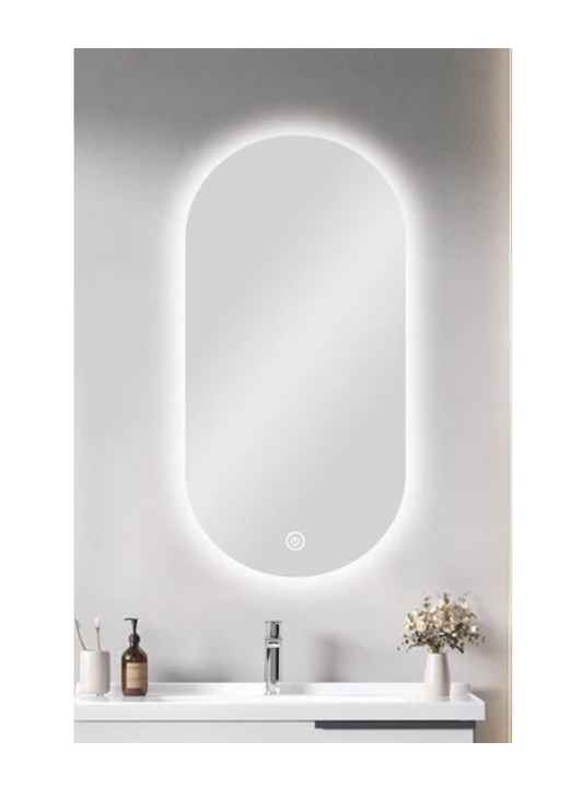 450 X 900MM PILL SHAPE CARYSIL LED FRAMELESS MIRROR