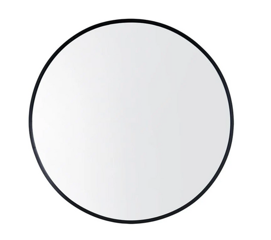 800*40mm Round Black Aluminium Wall Mirror