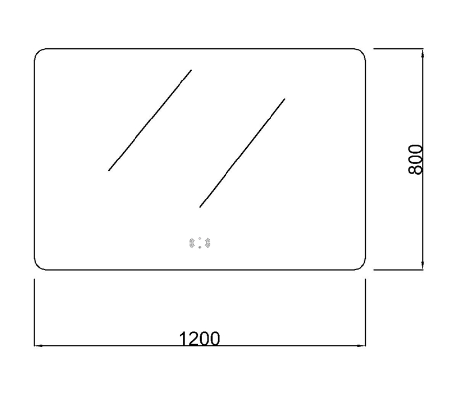 1200x800mm FRAMELESS LED RECTANGLE MIRROR