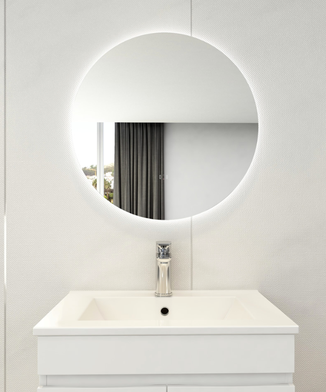 600mm ROUND LED FRAMELESS MIRROR