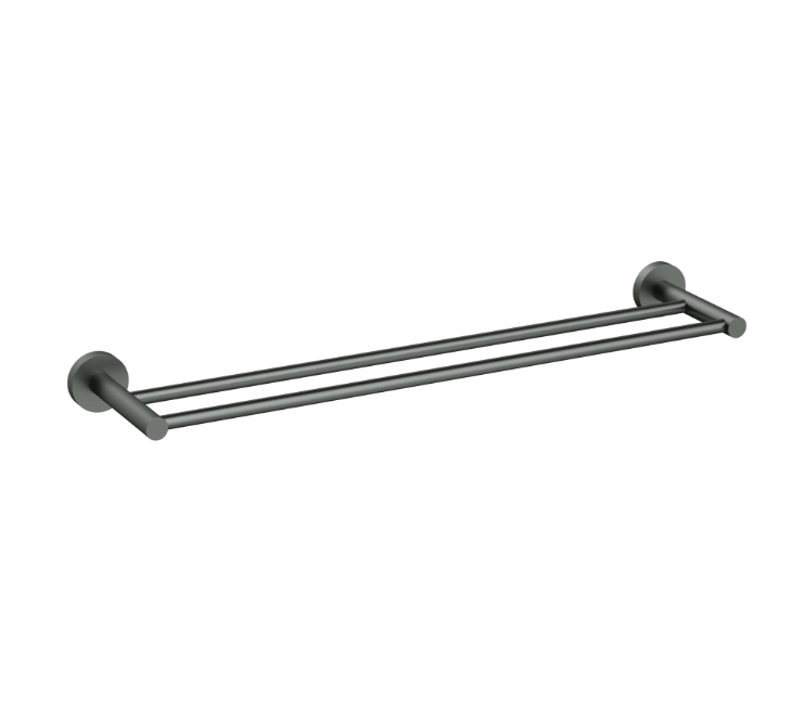 Nouveau Round Slimline Double Towel Rail 600mm - Available in 6 colours
