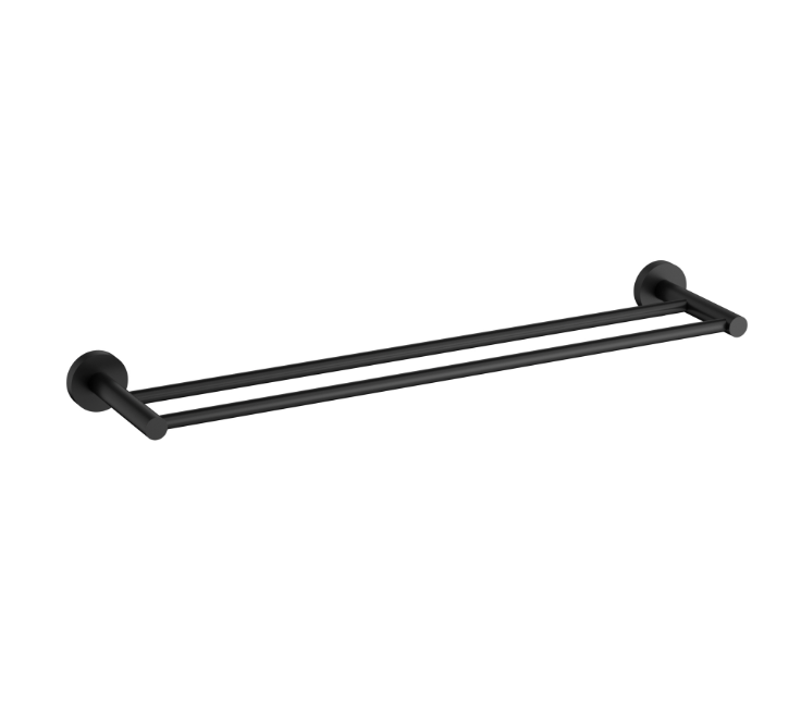 Nouveau Round Slimline Double Towel Rail 600mm - Available in 6 colours