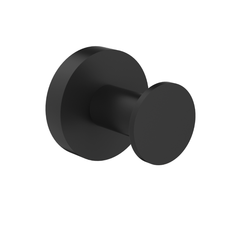 Nouveau Round Slimline Robe Hook - Available in 6 colours