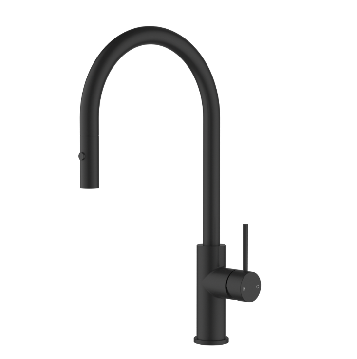 Nouveau Pull Out Spray Gooseneck Sink Tap - Available in 6 colours