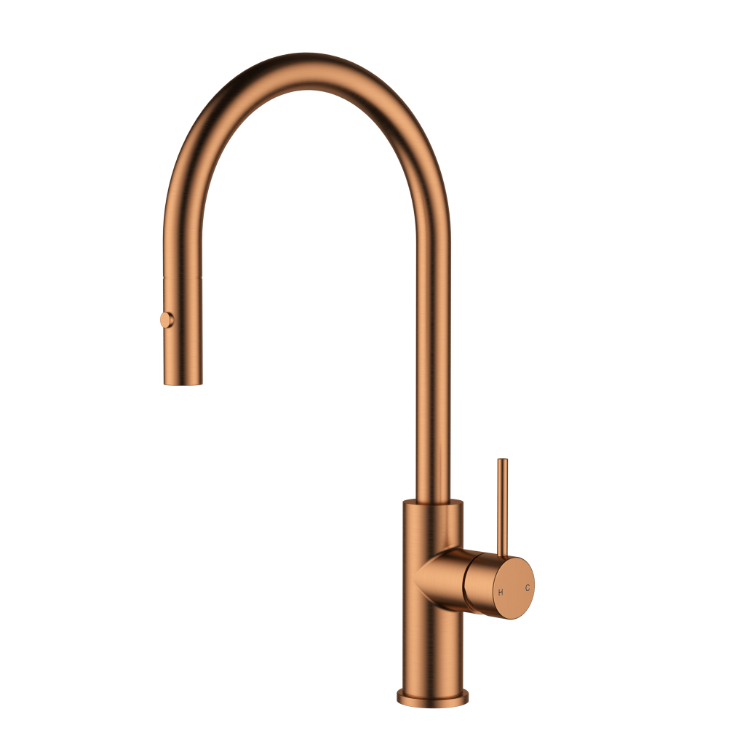 Nouveau Pull Out Spray Gooseneck Sink Tap - Available in 6 colours