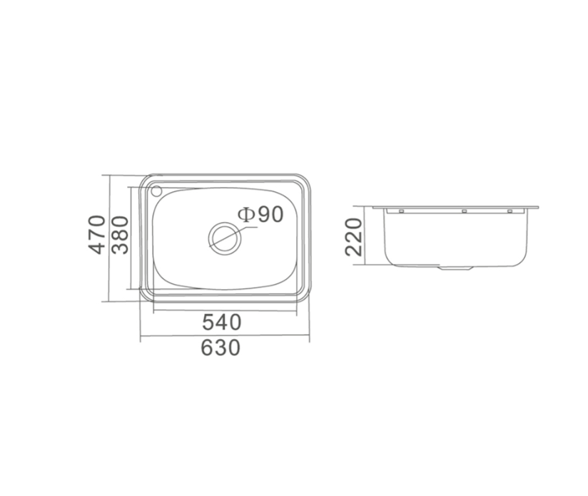 SSA26 Laundry Trough Sink 630x470x220mm