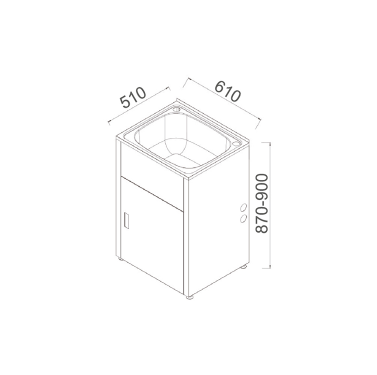 LAVASSA 45 Laundry Trough and Cabinet 610x510x895mm