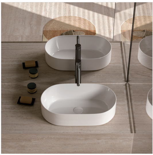 MILAN Above Counter Basin Oval Gloss White 530*300*120mm