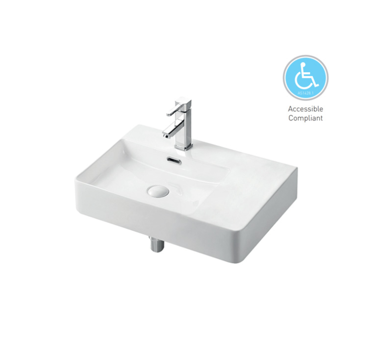 Urbano Wall Hung Basin (Left Hand Bowl) Gloss White