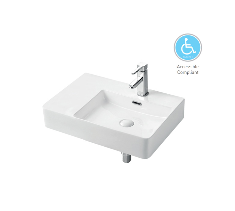 Urbano Wall Hung Basin (Right Hand Bowl) Gloss White