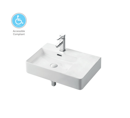 Urbano Wall Hung Basin (Left Hand Bowl) Gloss White