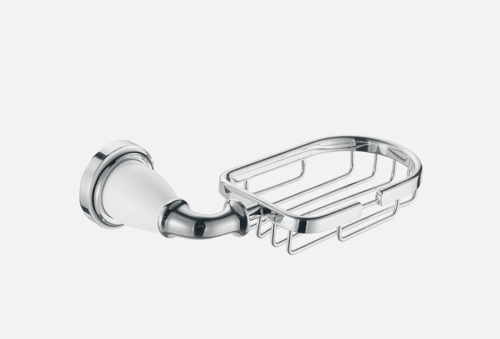 Traditional Sovereign Series   Soap Dish  Chrome & White