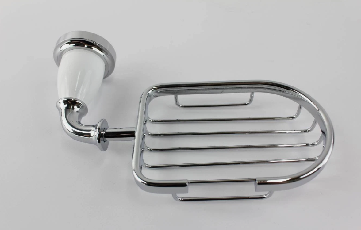 Traditional Sovereign Series   Soap Dish  Chrome & White
