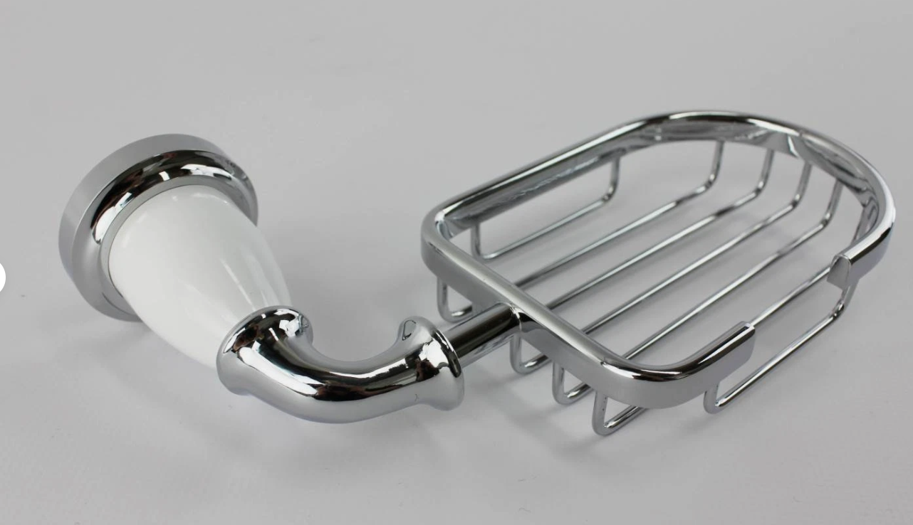 Traditional Sovereign Series   Soap Dish  Chrome & White