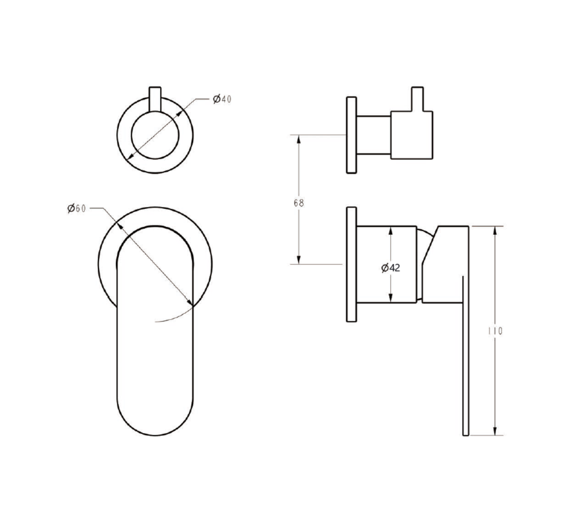 Esora Wall Mixer with Diverter  - Available in 5 Colours