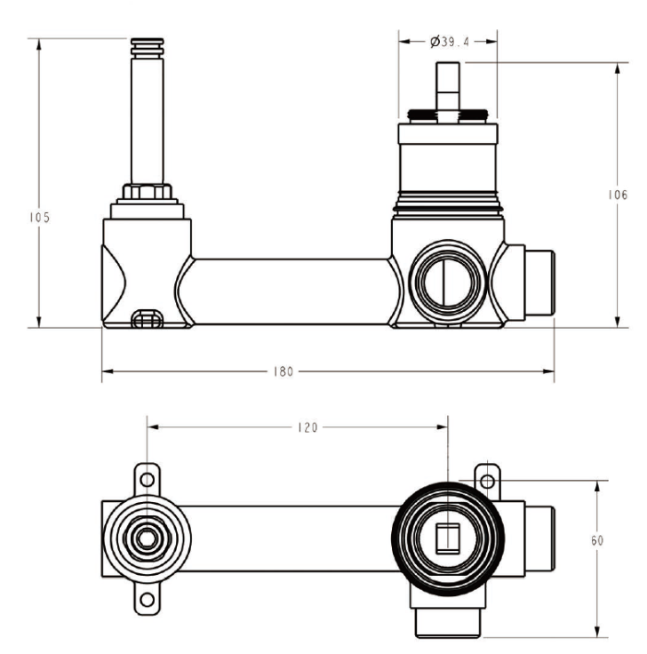 Inwall Body for ESORA Wall Basin Mixer with Spout
